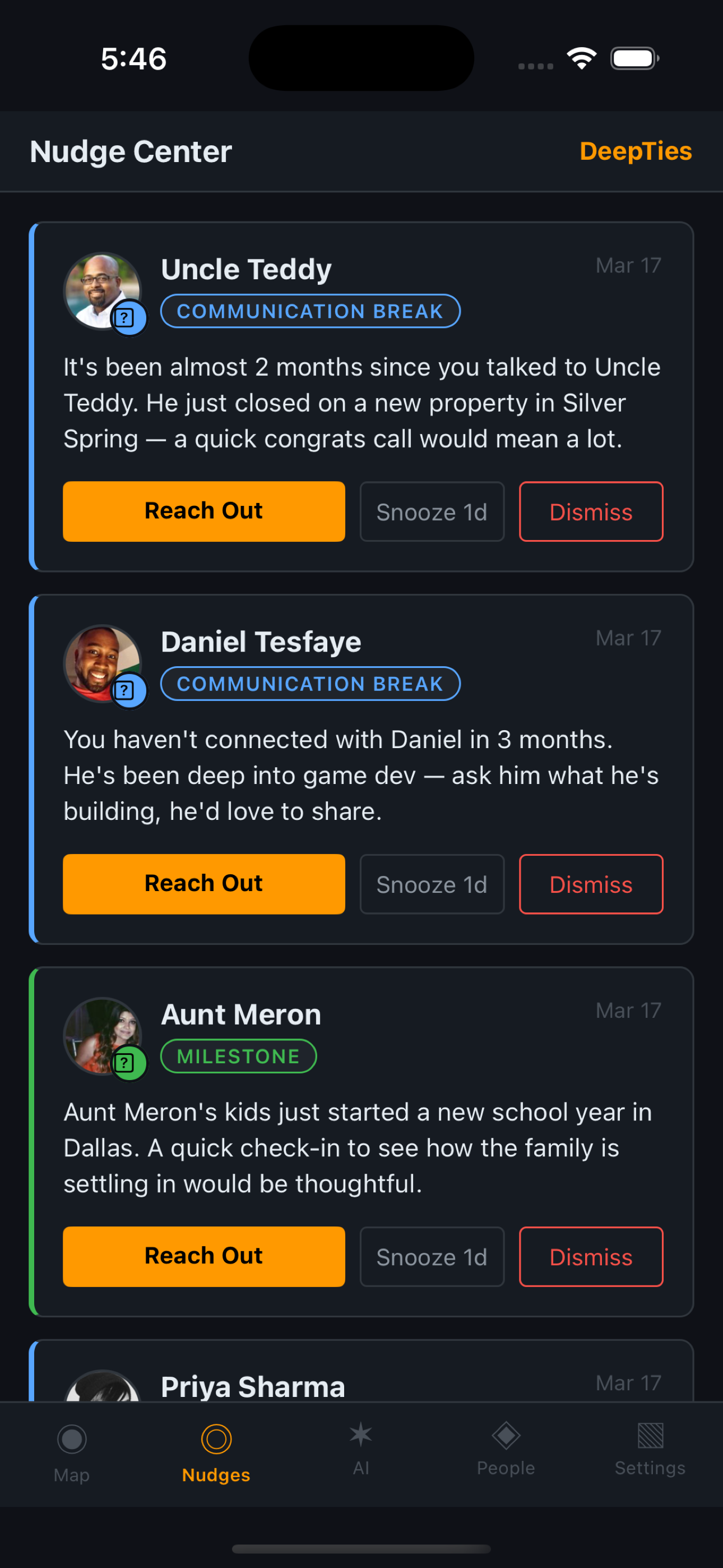 Yenesow AI relationship assistant providing conversation starters and event suggestions